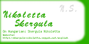 nikoletta skergula business card